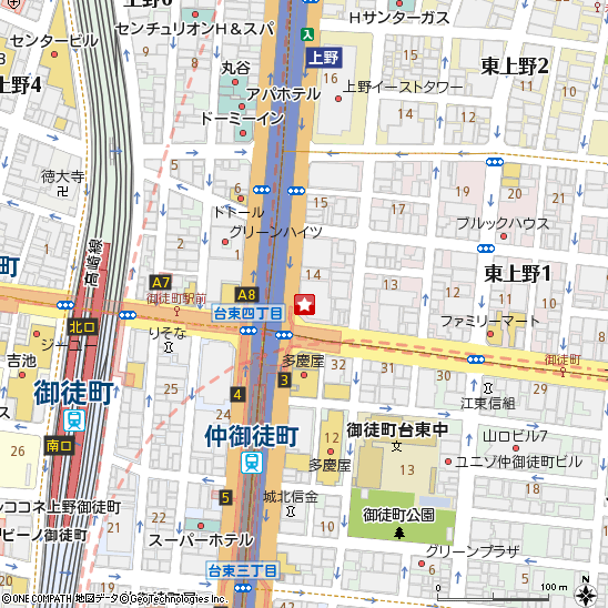 ＳＢＪ銀行上野支店付近の地図